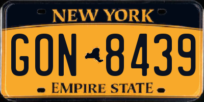NY license plate GON8439
