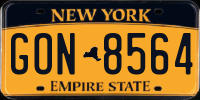 NY license plate GON8564
