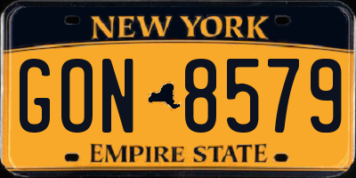 NY license plate GON8579