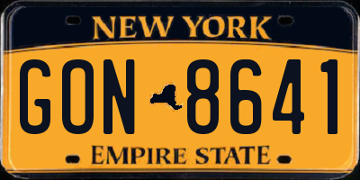NY license plate GON8641