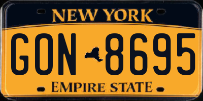 NY license plate GON8695