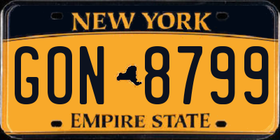 NY license plate GON8799