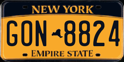 NY license plate GON8824