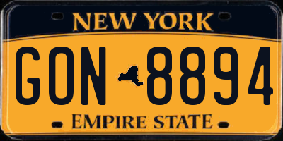 NY license plate GON8894