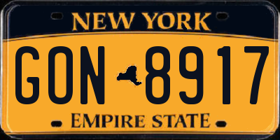 NY license plate GON8917