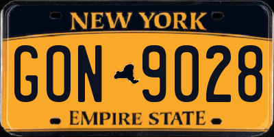 NY license plate GON9028