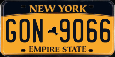 NY license plate GON9066