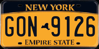 NY license plate GON9126