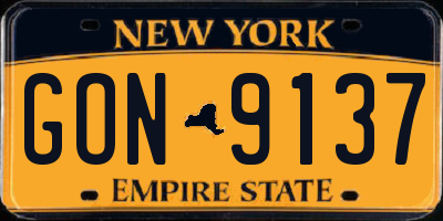 NY license plate GON9137