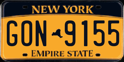 NY license plate GON9155