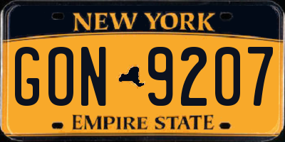 NY license plate GON9207