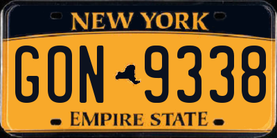 NY license plate GON9338