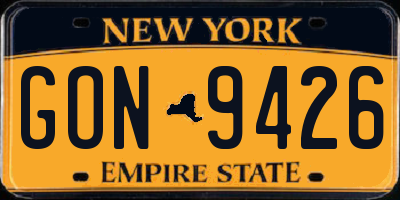 NY license plate GON9426