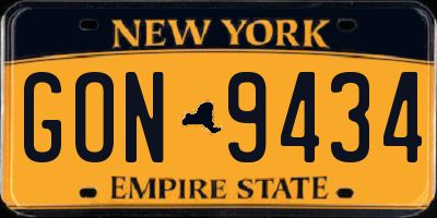NY license plate GON9434
