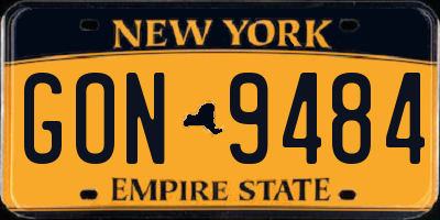 NY license plate GON9484