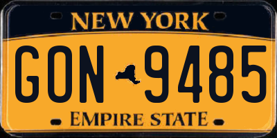 NY license plate GON9485