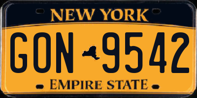 NY license plate GON9542