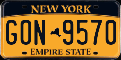 NY license plate GON9570
