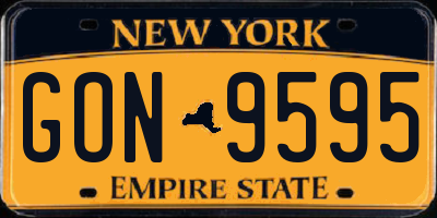 NY license plate GON9595