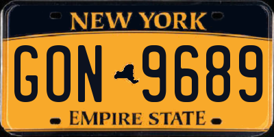 NY license plate GON9689