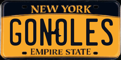 NY license plate GONOLES