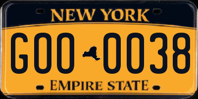 NY license plate GOO0038