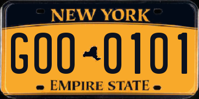 NY license plate GOO0101