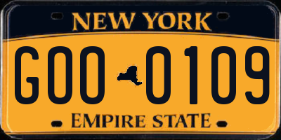 NY license plate GOO0109