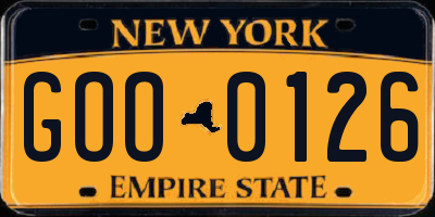 NY license plate GOO0126