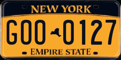 NY license plate GOO0127