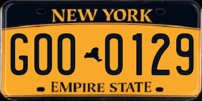 NY license plate GOO0129
