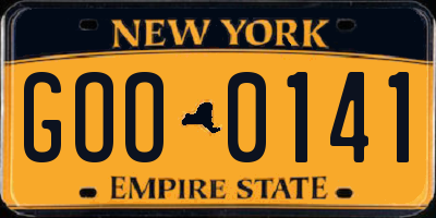NY license plate GOO0141