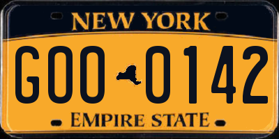 NY license plate GOO0142