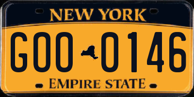 NY license plate GOO0146