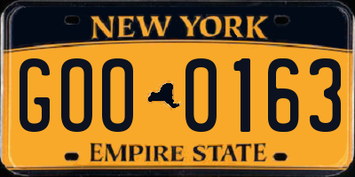 NY license plate GOO0163
