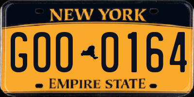 NY license plate GOO0164