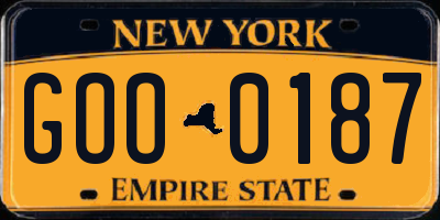 NY license plate GOO0187