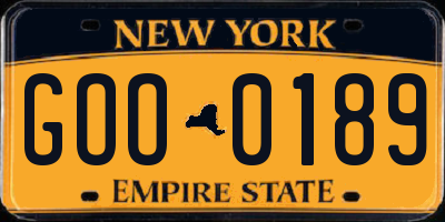 NY license plate GOO0189