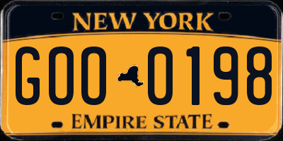 NY license plate GOO0198