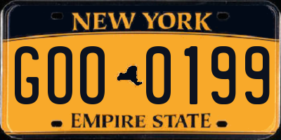 NY license plate GOO0199