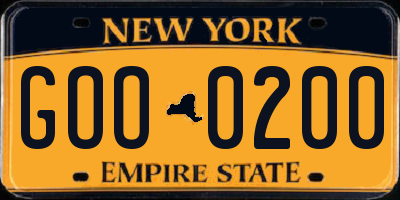 NY license plate GOO0200