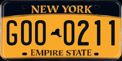 NY license plate GOO0211