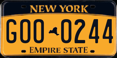 NY license plate GOO0244