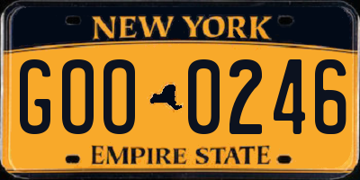 NY license plate GOO0246