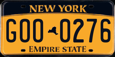 NY license plate GOO0276