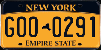 NY license plate GOO0291