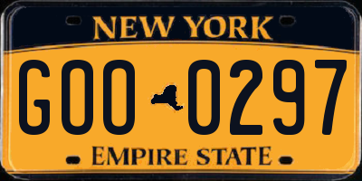 NY license plate GOO0297