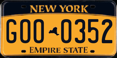 NY license plate GOO0352