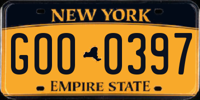 NY license plate GOO0397