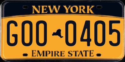 NY license plate GOO0405